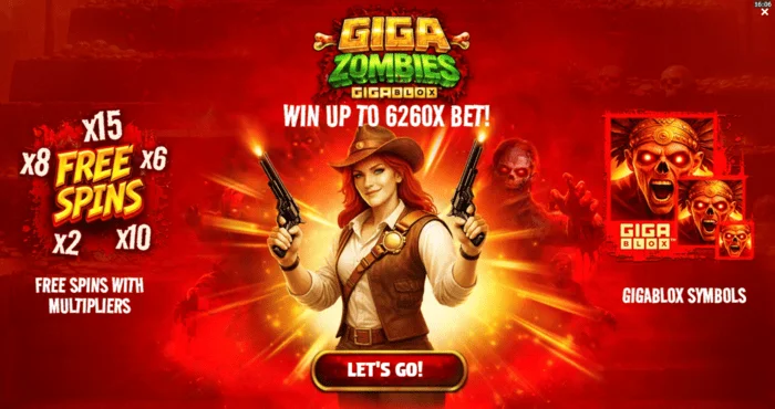 Giga Zombies - ベット選択のあるメインメニュー